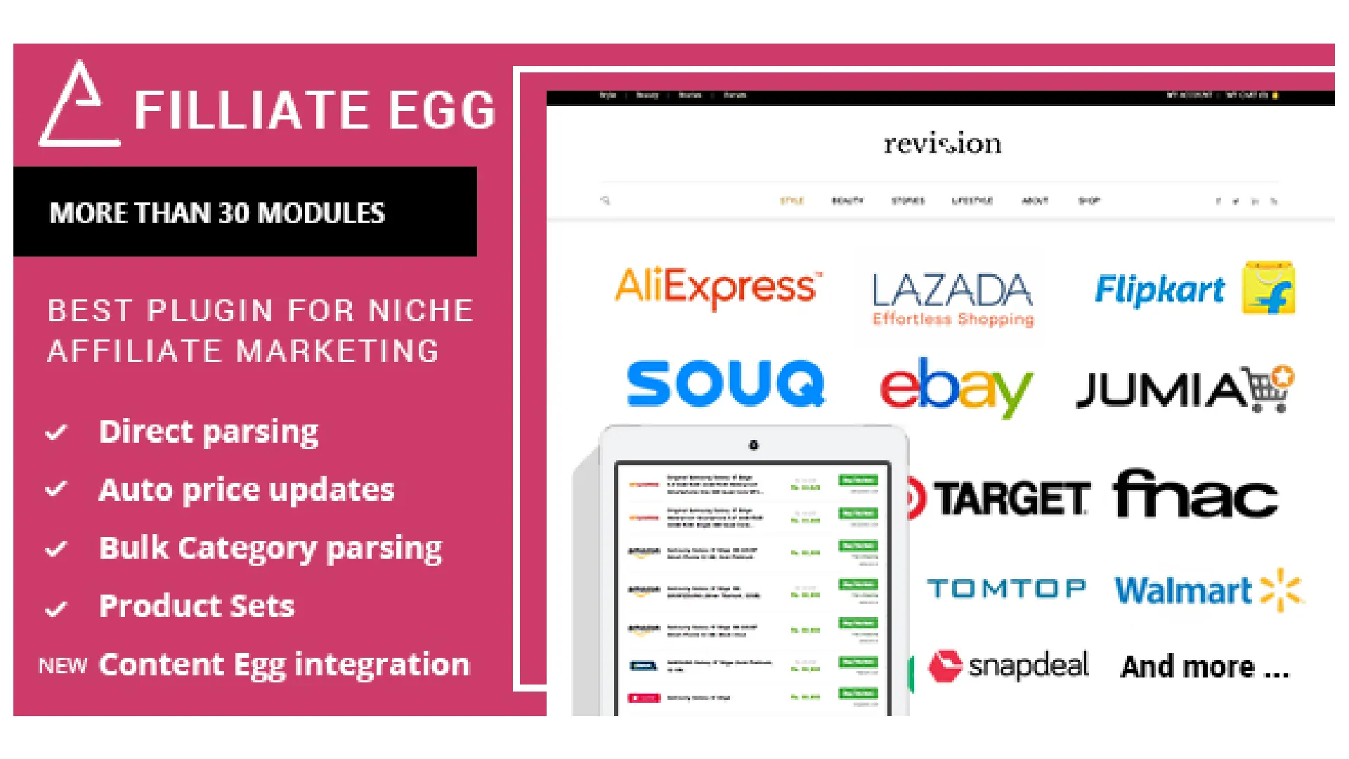 Affiliate Egg Pro – Niche Affiliate Marketing WordPress Plugin