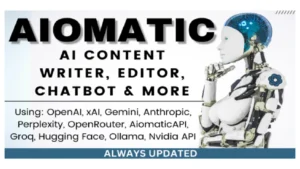 Aiomatic – Automatic AI Content Writer & Editor, GPT-3 & GPT-4, ChatGPT ChatBot & AI Toolkit