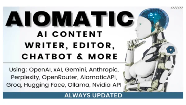 Aiomatic – Automatic AI Content Writer & Editor, GPT-3 & GPT-4, ChatGPT ChatBot & AI Toolkit
