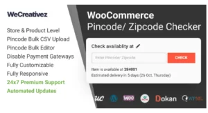 WooCommerce Pincode/ Zipcode Checker